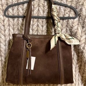 Sonoma Purse NWT dark brown suede look